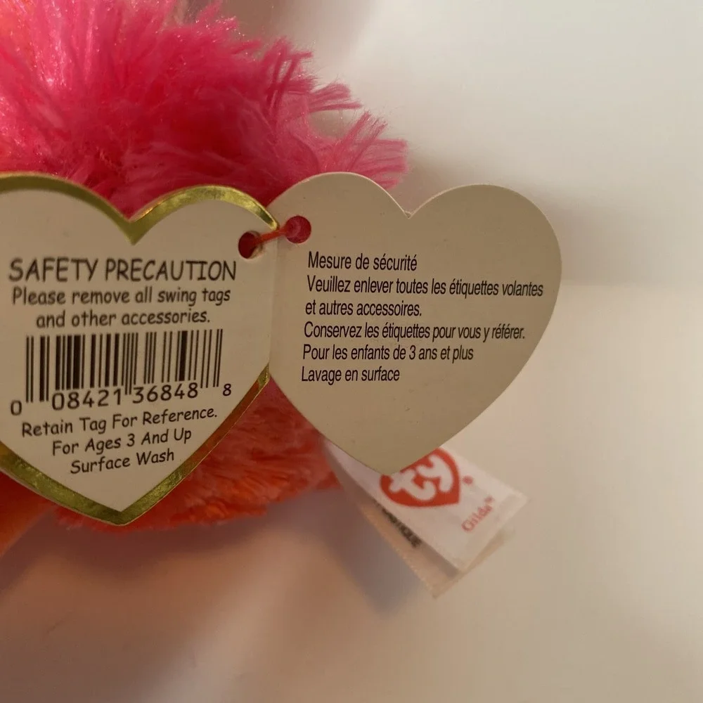 Ty Silk Beanie Boos Gilda Pink Flamingo Plush 6